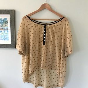 4/$25 Kimchee Blue Polka Dot Top